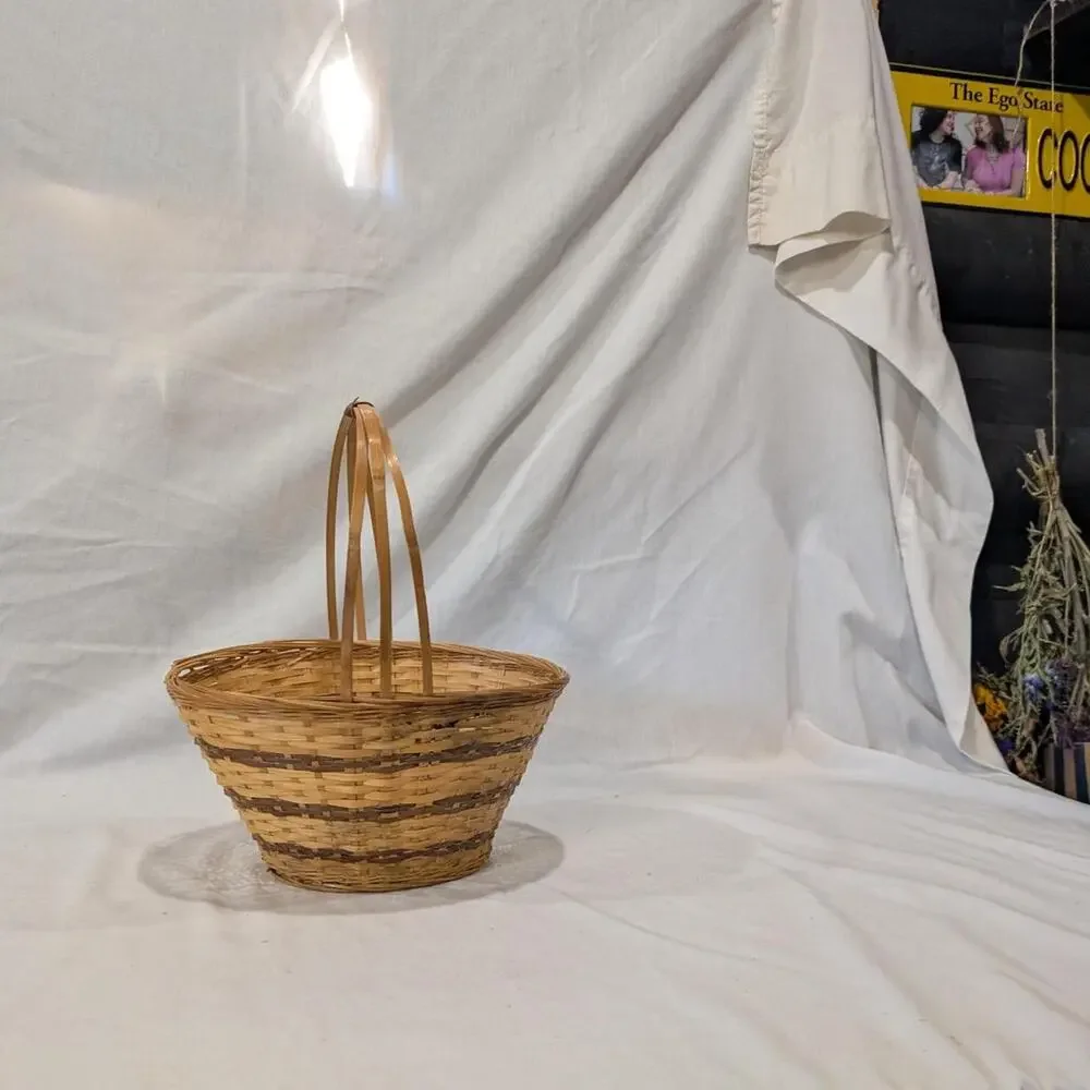 Small woven wicker basket with